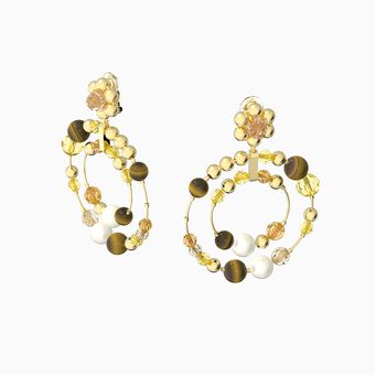 Somnia hoop earrings,  Circular, Multicolored, Gold-tone plated