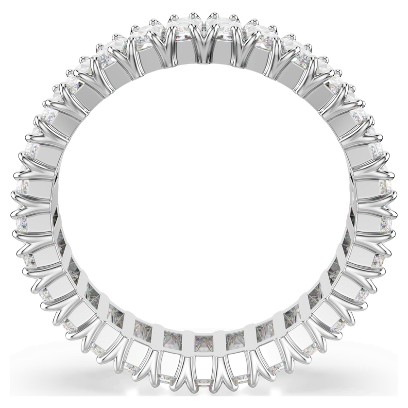swarovski matrix ring  baguette cut  white  silver tone finish