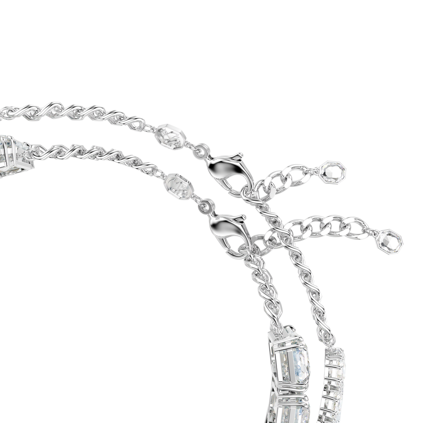 swarovski millenia layered necklace  mixed cuts  white  rhodium plated