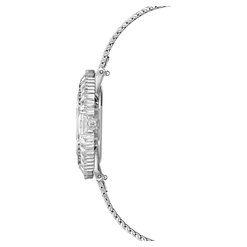 swarovski matrix octagon watch  metal bracelet  silver tone  stainless steel