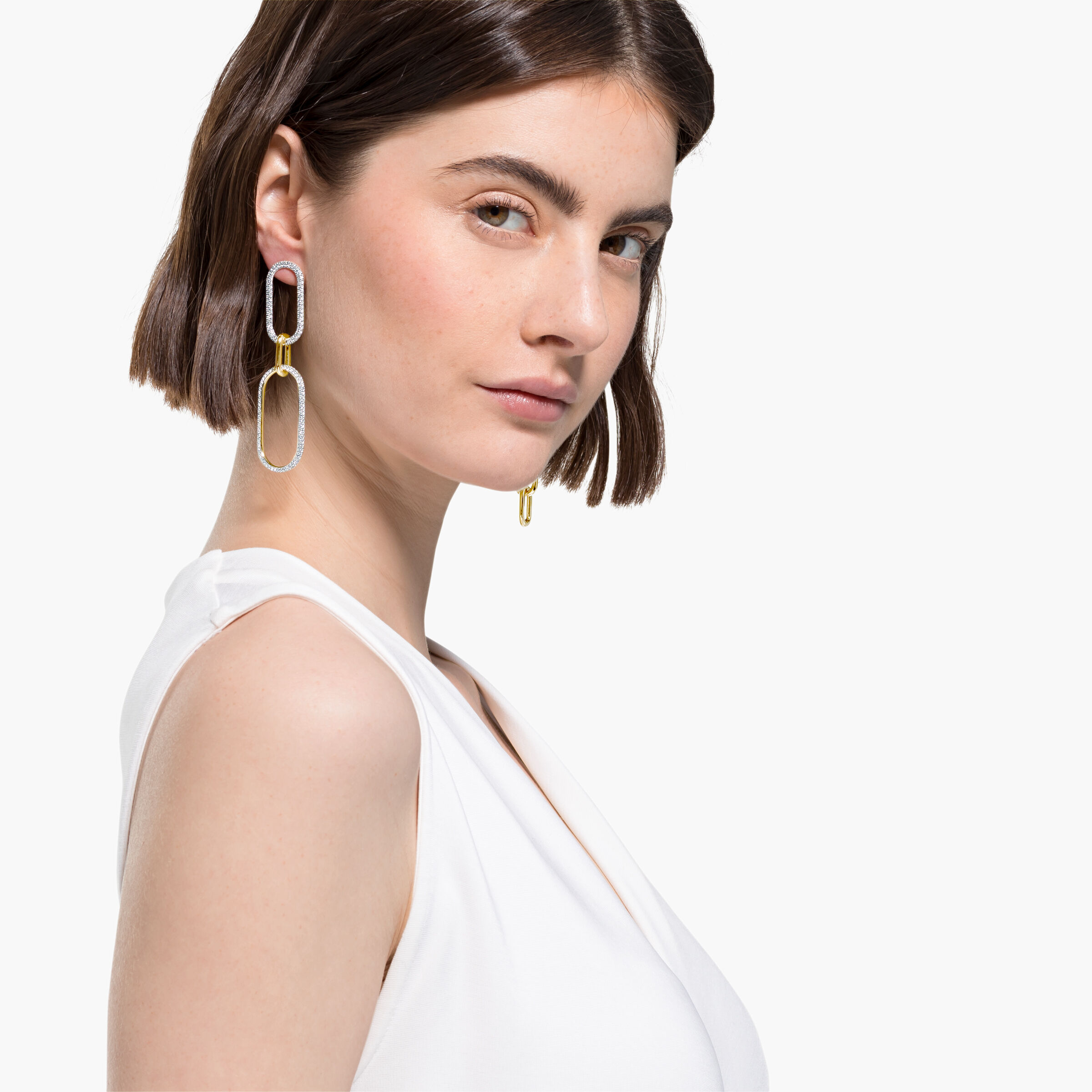 Swarovski time hoop earrings best sale