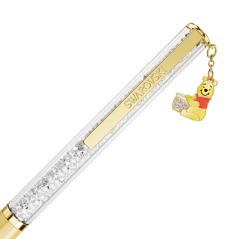 swarovski crystalline ballpoint pen  winnie the pooh  yellow lacquered  gold tone plated