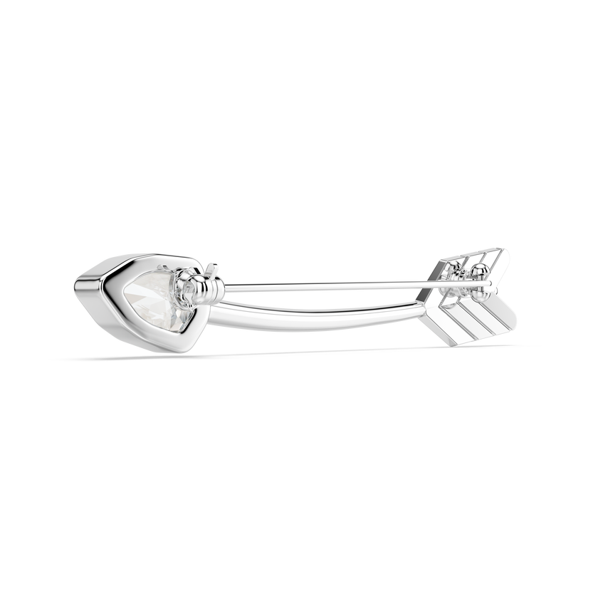 swarovski idyllia brooch  mixed cuts  arrow  white  rhodium plated