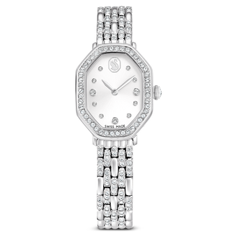 swarovski dextera octagon watch swiss made metal bracelet silver tone stainless steel