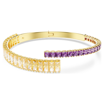 swarovski matrix bangle  mixed cuts  multicolored  gold tone plated