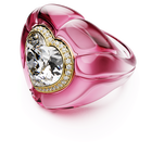 swarovski dulcis cocktail ring heart cut pav heart pink