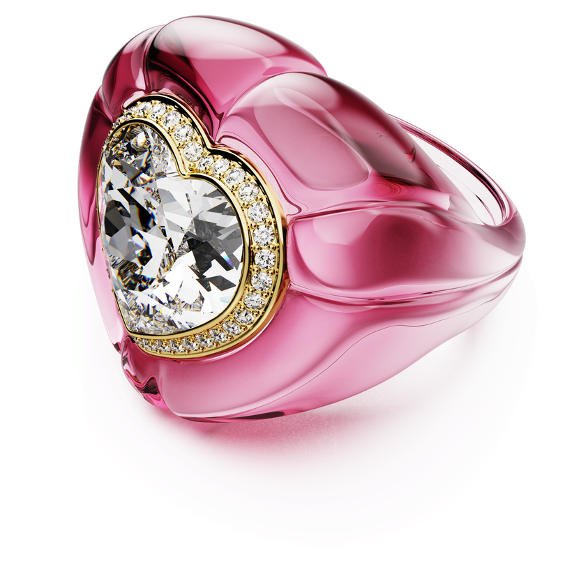 swarovski dulcis cocktail ring  heart cut  pav   heart  pink