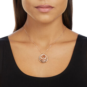swarovski dynamic pendant  round shape  gray  rose gold tone plated