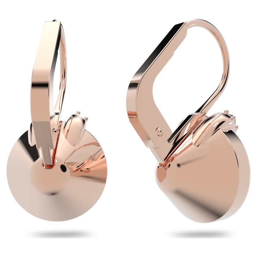 swarovski bella v drop earrings  round cut  gold tone  rose gold tone plated