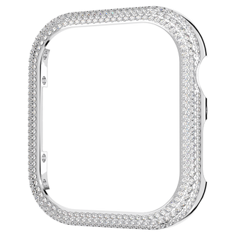 swarovski sparkling case for apple watch series 7 41 mm silver tone