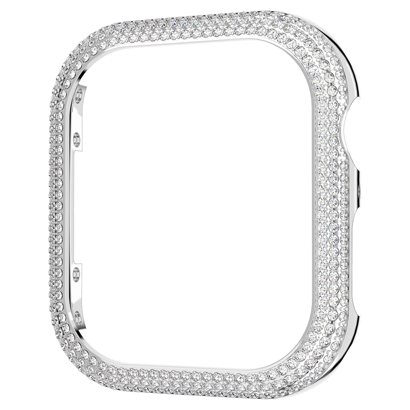 swarovski sparkling case  for apple watch  series 7  41 mm  silver tone
