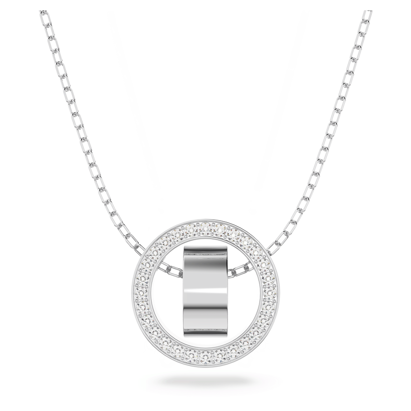 swarovski hollow pendant  white  rhodium plated
