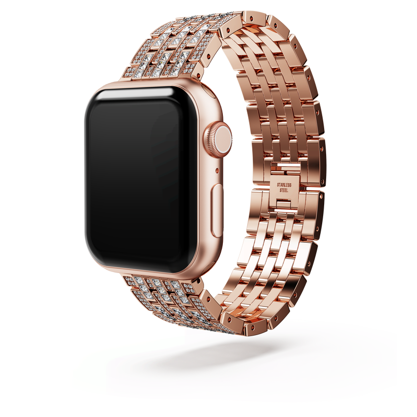 swarovski princess strap  for apple watch  40mm   41mm  rose gold tone  rose gold tone finish