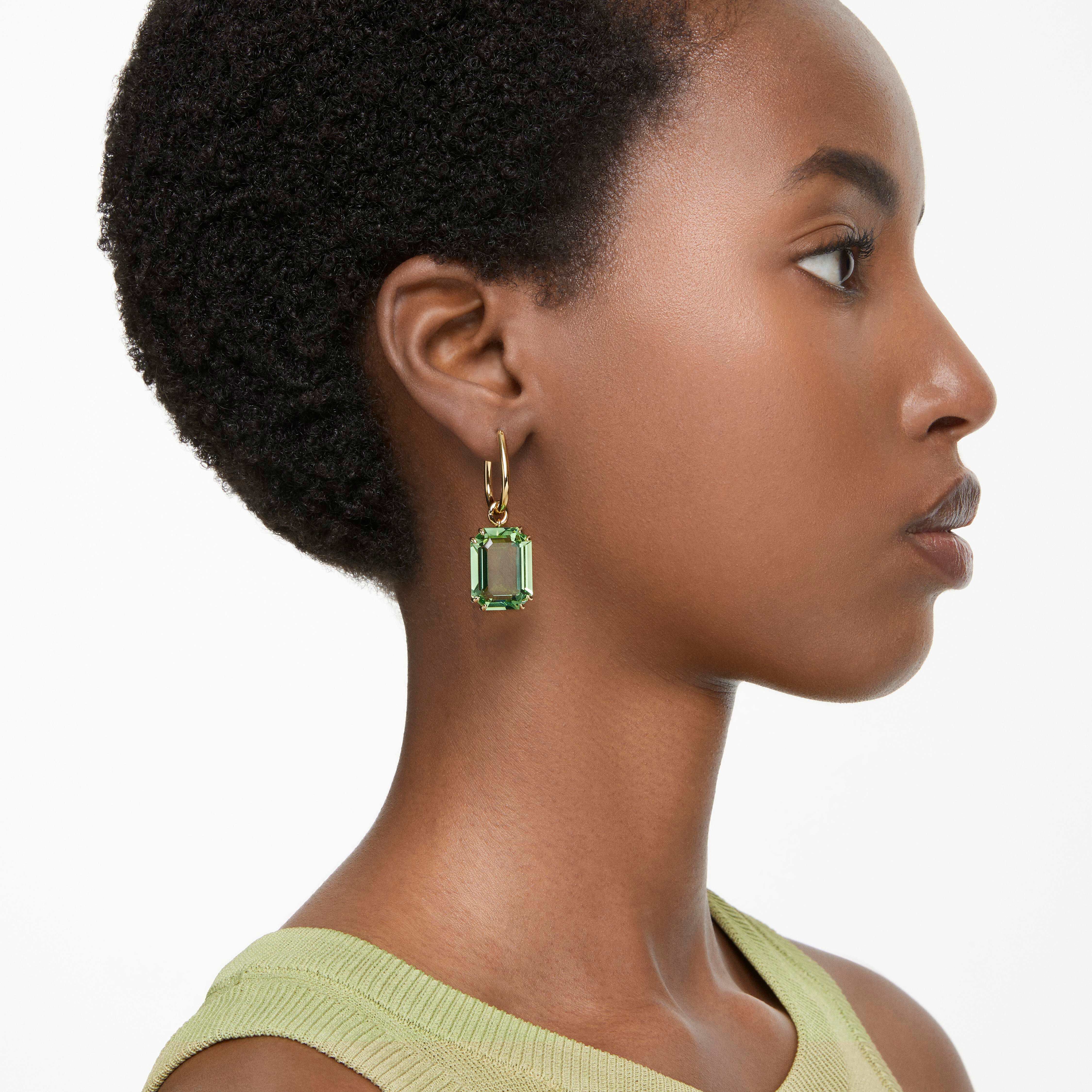 UKKI1217 Buy Swarovski Millenia drop earrings, Octagon cut, Green