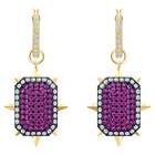 Tarot Magic Hoop Pierced Earrings, Purple, Gold-tone plated