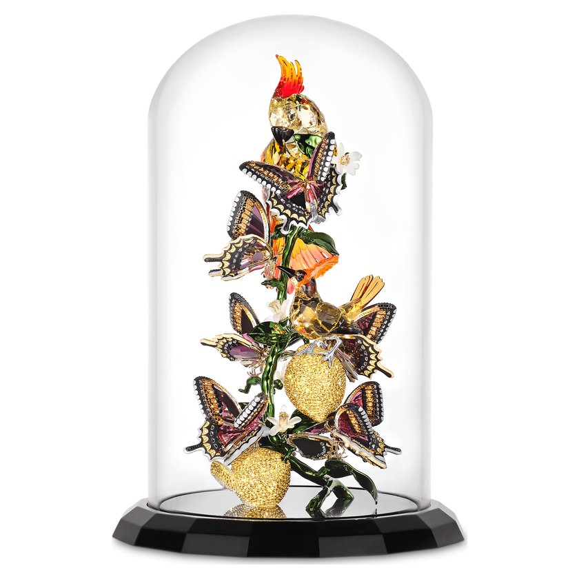 swarovski idyllia birds and butterflies bell jar
