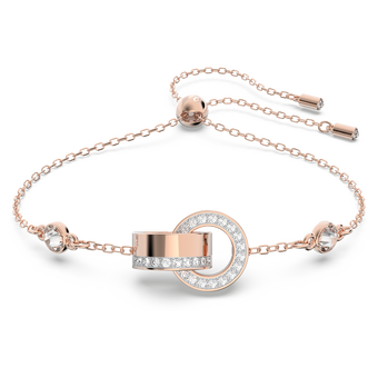 swarovski dextera bracelet  interlocking loop  white  18k rose gold finish