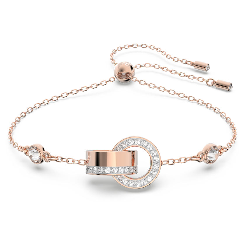 swarovski hollow bracelet  white  rose gold tone plated