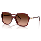 swarovski sunglasses  square shape  sk6067  burgundy