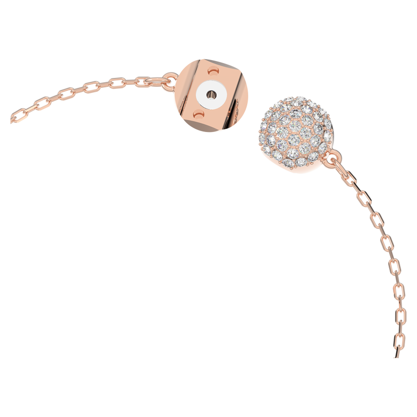 swarovski swan bracelet  magnetic closure  swan  pink  rose gold tone plated