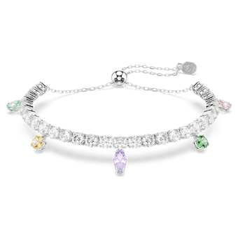 ariana grande x swarovski tennis bracelet  mixed cuts  multicolored  rhodium plated