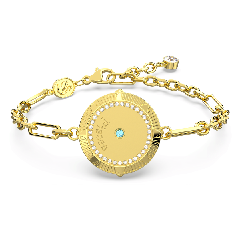 swarovski zodiac bracelet  pisces  gold tone  gold tone plated