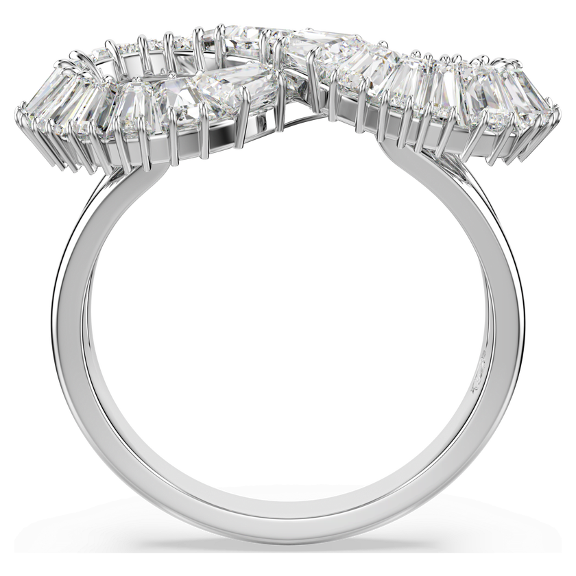 Hyperbola cocktail ring, Infinity, White, Rhodium plated, Size 55 ...