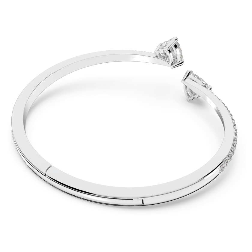 swarovski mesmera bangle  heart  white  rhodium plated