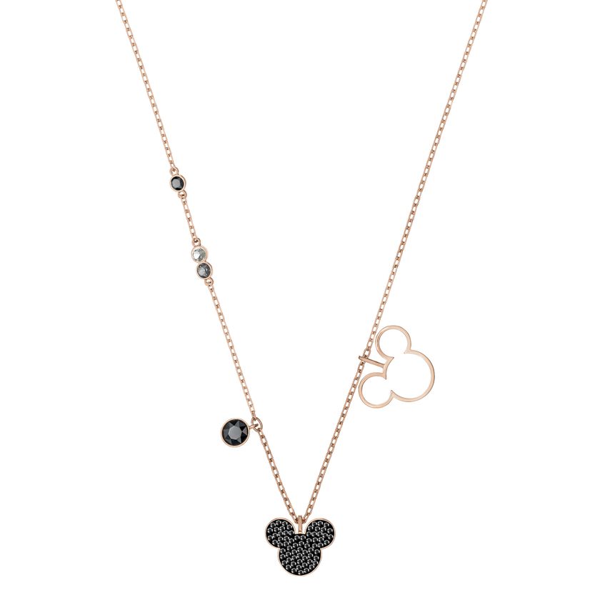 Mickey & Minnie Pendant, Multi-Colored, Rose Gold Plating