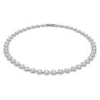 swarovski una angelic tennis necklace round cut medium white rhodium plated