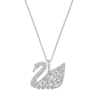 Swan Lake Pendant, White, Rhodium Plating