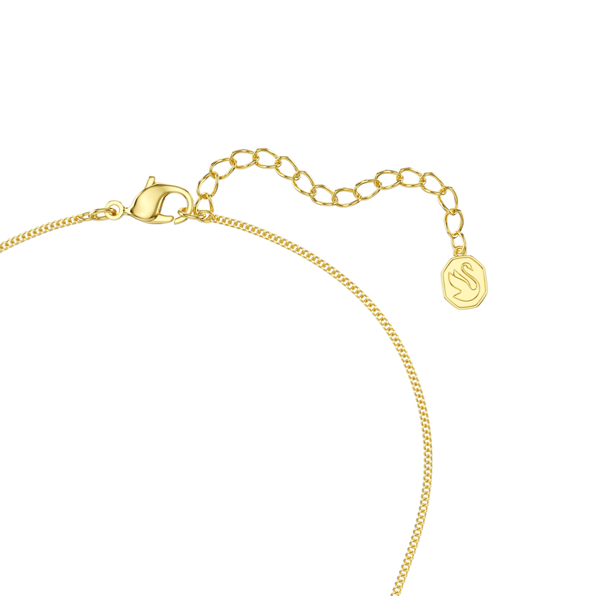 swarovski lunar pendant  oval cut  white  18k gold finish