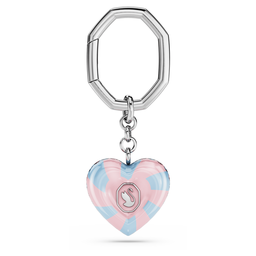 swarovski dulcis key ring  heart cut  heart  multicolored  rhodium plated