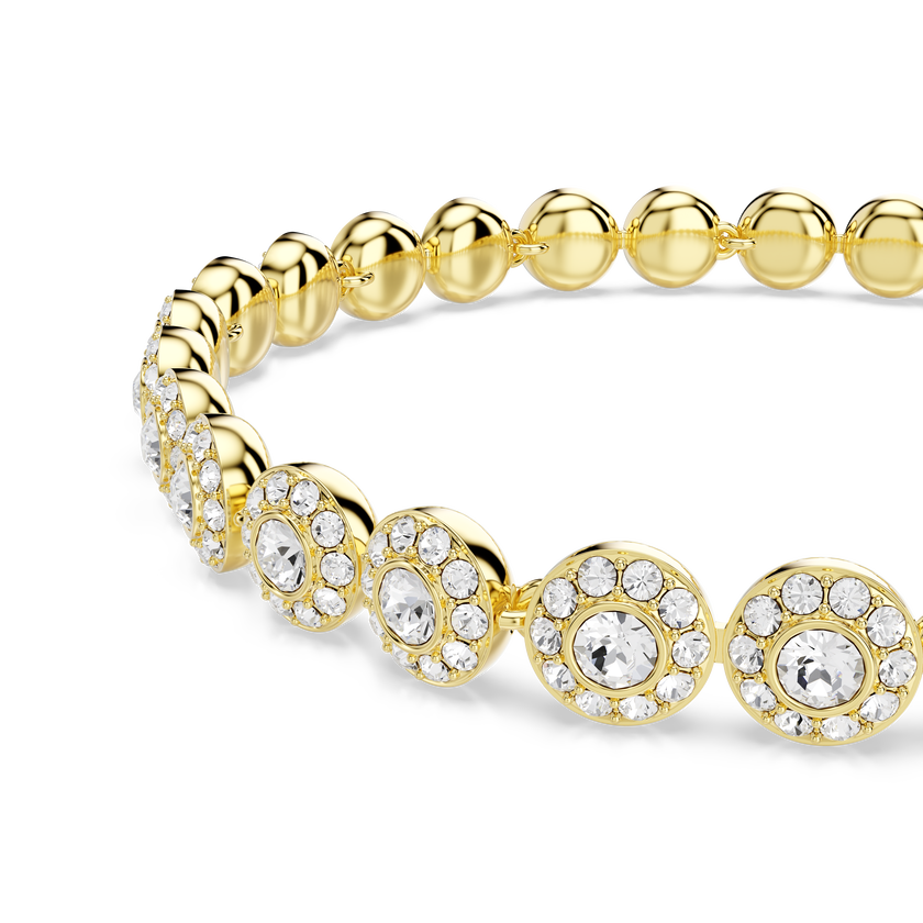 swarovski una angelic bracelet  round cut  white  gold tone plated