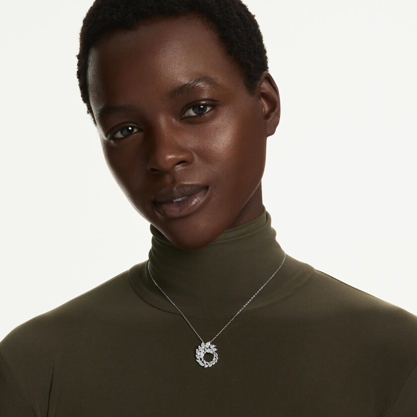 swarovski mesmera pendant  marquise cut  white  rhodium plated