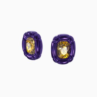 Dulcis clip earrings,  Cushion cut crystals