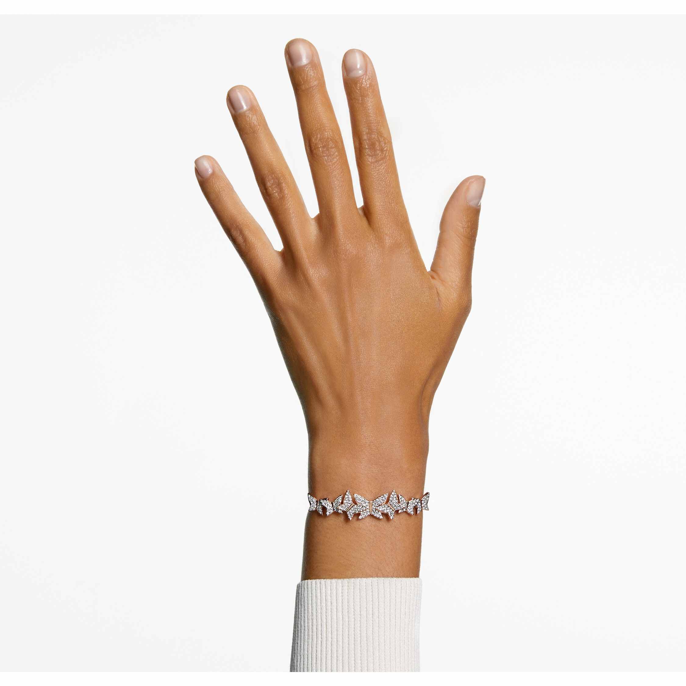 swarovski lilia bracelet  butterfly  white  rose gold tone plated