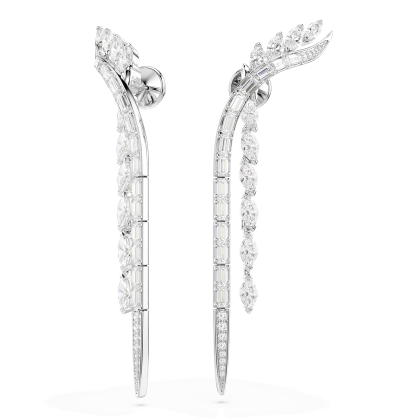 swarovski mesmera earrings  mixed cuts  white  rhodium plated