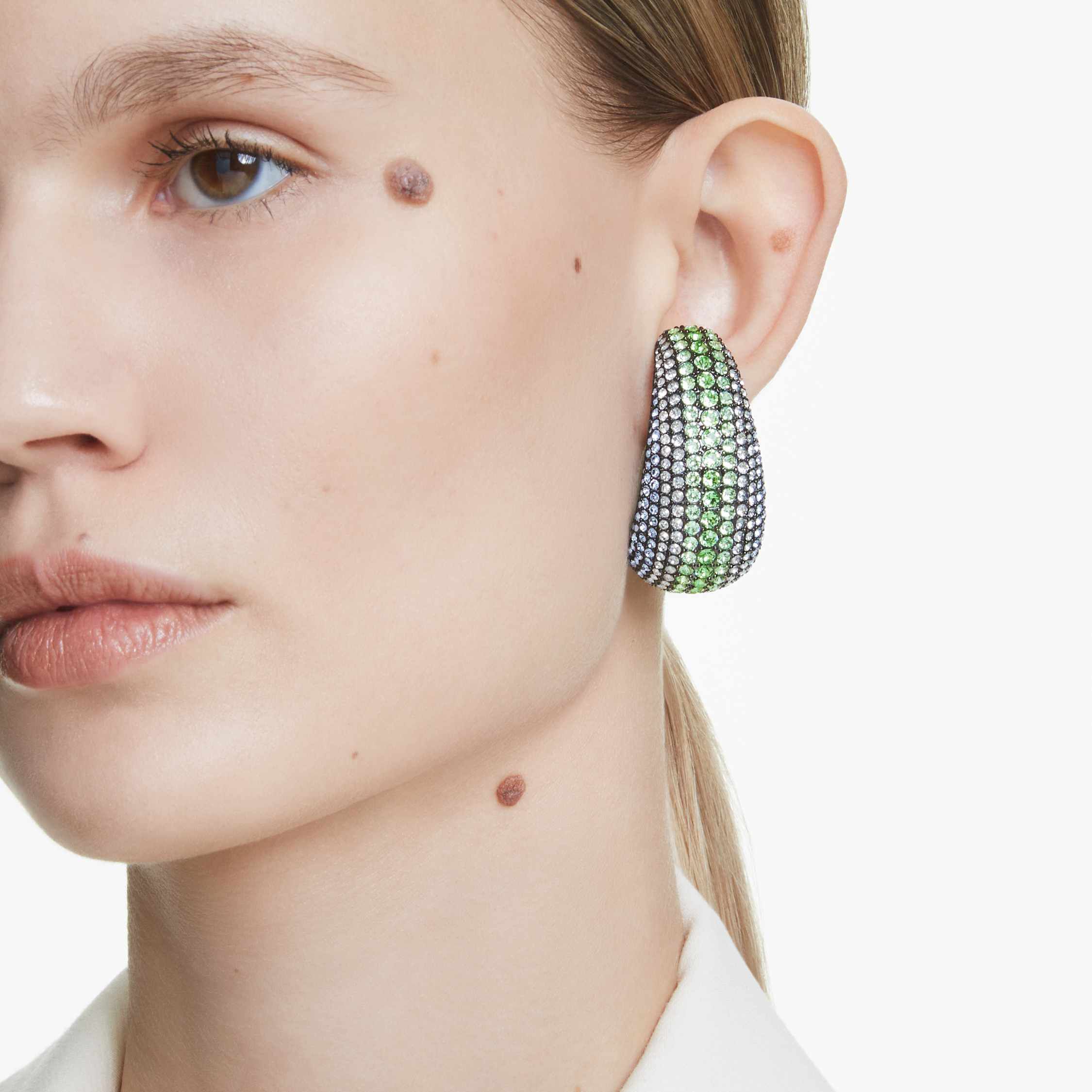 Buy Swarovski Sublima clip earrings Round cut Large Multicolored Ruthenium plated