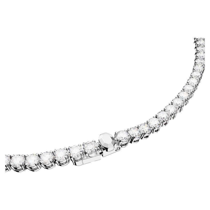 swarovski matrix tennis necklace  round cut  white  rhodium plated