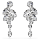 swarovski diapason drop earrings  mixed cuts  white  rhodium plated