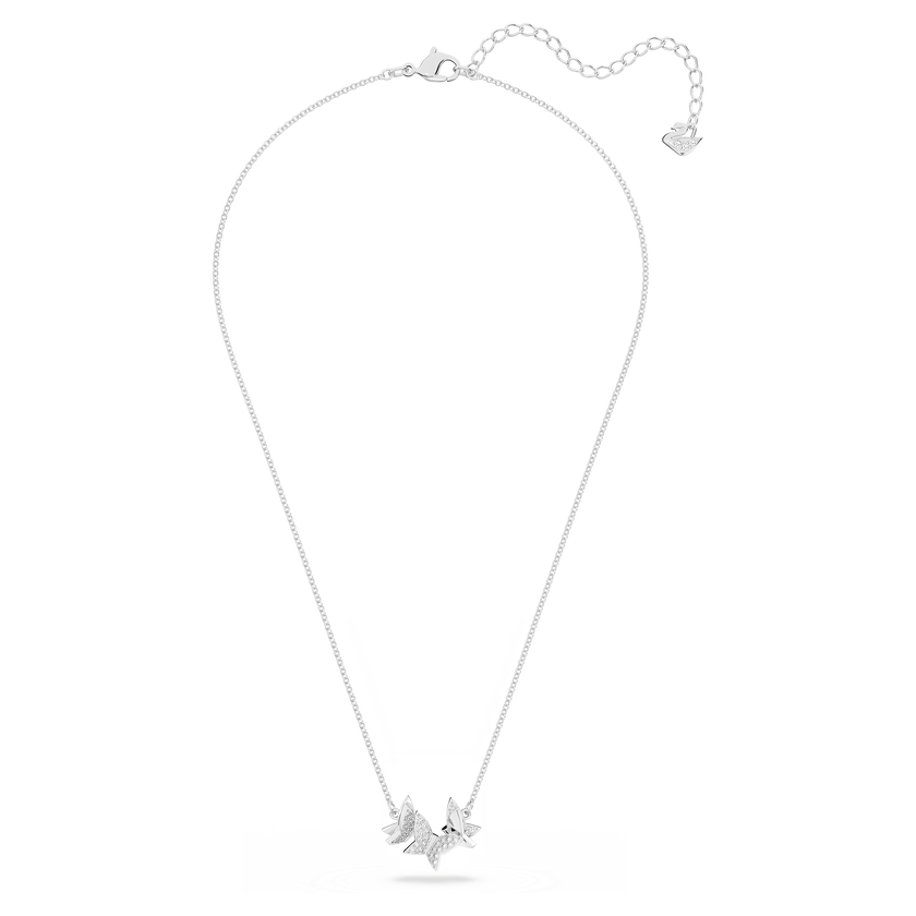 swarovski lilia necklace  butterfly  white  rhodium plated