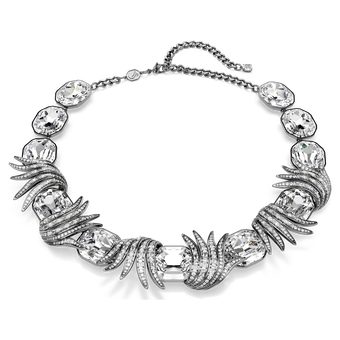 swarovski the vienna collection necklace  feather  white  ruthenium plated