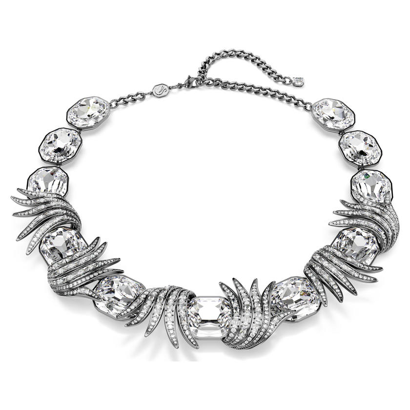 swarovski the vienna collection necklace  feather  white  ruthenium plated