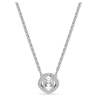 swarovski una angelic pendant  round cut  white  rhodium plated