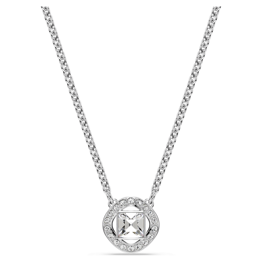 swarovski una angelic pendant  round cut  white  rhodium plated